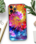 Full Body iPhone 13 Skin Wrap Kit With Spiral Tie Dye Design V8 Precision Fit Decal Air Release Adhesive