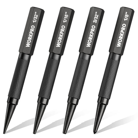 Cr-V Hardened Nail Punch And Center Punch Set With Knurled Grip Built To Last And Ready To Roll For Precise Marking And Driving