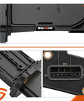 Heavy Duty Mass Air Flow Sensor Assembly Direct Swap For Nissan Altima Sentra Q50 Q70 QX60 with circuit connector view.