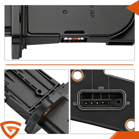 Heavy Duty Mass Air Flow Sensor Assembly Direct Swap For Nissan Altima Sentra Q50 Q70 QX60 with circuit connector view.