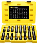 Heavy Duty Must Have Locking Lug Nut Master Key Set 16 Piece For Spline And Star Style Lug Nuts in yellow case