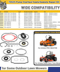 BDP-10A Pump Overhaul Seal Kit with seals and gaskets for PG series hydraulic pumps Kohler Kawasaki, lawn mower compatibility chart