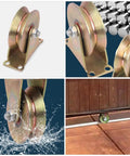 4 Inch V Shaped Pulley Wheel Heavy Duty Steel Cable Traction Block with Ball Bearing Guide for Wire Rope Ceiling Mounting