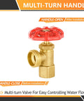 Five Pack Brass Boiler Drain Valves For Home Plumbing And Heating Systems With Three Quarter Inch FIP Inlet And Three Quarter Inch MHT