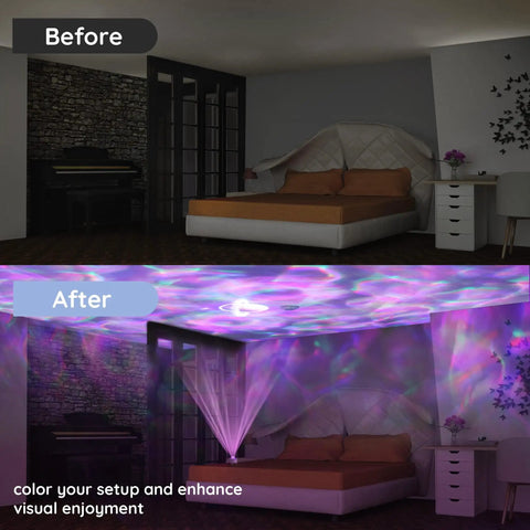 Ocean Wave Projector Night Light With 14 Galaxy Colors And 10 Celestial Modes Including 9 Planets And 1 Star Built In Speaker Remote
