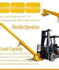 Pro Grade Forklift Telescopic Boom Jib Crane Hoist 4400 Lb Capacity with adjustable 7-12 ft boom and yellow steel construction.