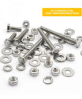 All In One Heavy Duty 48Pcs M10 Stainless Steel Hex Bolts Nut Washer Kit With Storage Case 304 Grade Includes 40mm 50mm 70mm 80mm Bolts 12 Nuts 12 Lock Washers 12 Flat Washers Rust Resistant Fastener Set spread out