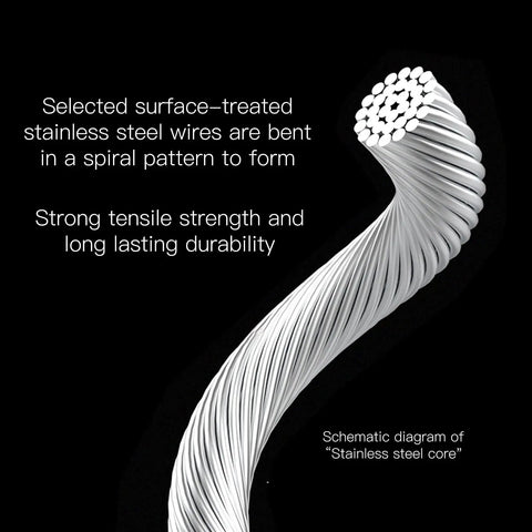 Schematic of stainless steel core for Pro Grade BMX Bike Gyro Brake Cable Kit with spiral pattern for durability and strength.