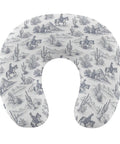 Women's Memory Foam U Shaped Neck Pillow For Travel And Daily Use On The Go Cozy Comfy Comfort Western Cowboy Cactus White