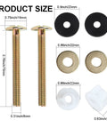 Universal Toilet Seat Screws Replacement Kit With Heavy Duty Fasteners Plastic Nuts Metal Washers And Rubber Washers Top Mount