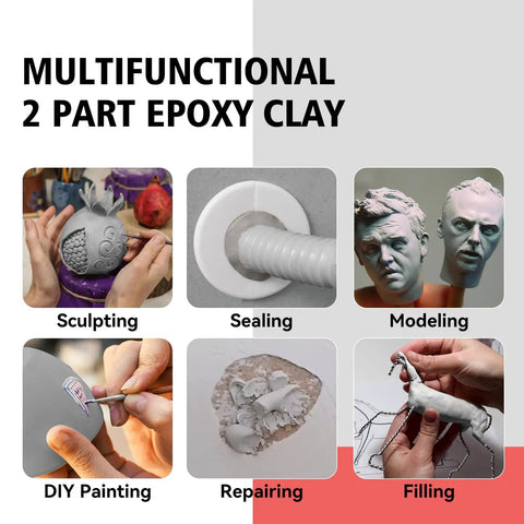 Image showing uses of Epoxy Sculpt Clay 2 Part Putty For Modeling And Repairing Self Hardening Epoxy Clay In Natural Color One Pound.