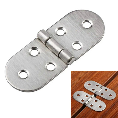 Self Supporting Folding Table Hinges Flush Mount Hardware Perfect For DIY Sewing Machine Tables And Cabinet Furniture Projects That Hold Up Super Durable in a close-up view.