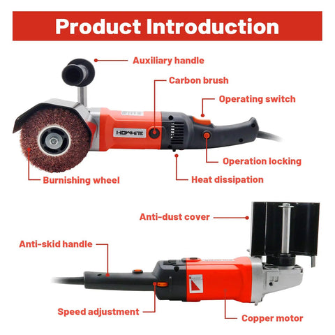 Powerful 1400W Handheld Polisher And Sander For Metal Wood Stainless Steel And Paint With Eight Variable Speeds