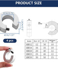 Four Pack Linear Rail Stop Collars For 20mm Shafts 20mm Bore 40mm OD 12mm Thick Aluminum With M5 Screws CNC Motion Guide System And Precision Stop Rings For Milling And CNC Machinery Built Heavy Duty And Reliable. SBR20 size chart and collar view