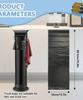 Heavy Duty Knock Box Trash Bags for Commercial Coffee Stations shown with size dimensions and floor stand compatibility.