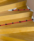 Fo Sho Spot On Stair Tread Template Tool Heavy Duty Aluminum Step Layout Jig For Risers And Treads Quick Measure Mark And Scribe Guide on wooden stairs.