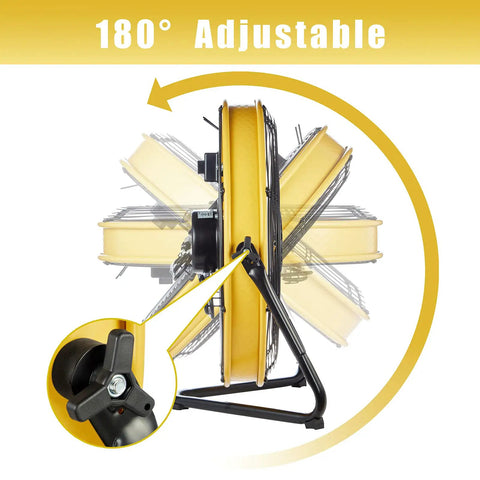 Side view of Heavy Duty 20 Inch Shroud Fan With Industrial Grade Motor Delivers 6300 CFM High Velocity Air Circulation For Workshop Garage