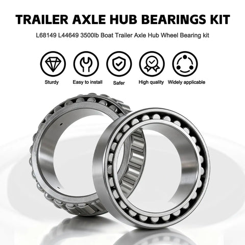 4 Set Boat Trailer Axle Bearing Kit For 3500 Lbs Hubs Fits 1 3 8 To 1 1 16 Inch Bearings Includes 171255TB Grease Seals.
