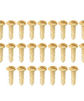 M2 x 8mm Slotted Wood Screws 25 Pack Solid Brass Oval Head Self Tapping Fasteners For DIY Wood Furniture Projects Hinges Latches Hasps Box Making Gold Tone