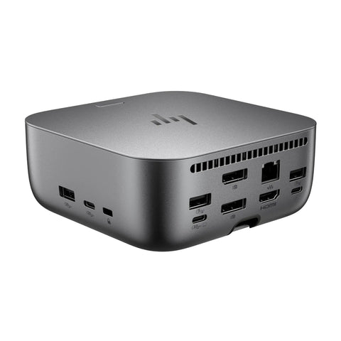 Thunderbolt 4 Ultra Docking Station Featuring Triple Display Outputs Dual Gigabit Ethernet Ports And Fast Charging rear view with multiple ports