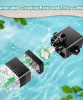 Removable rotor and filter of Flower Shape Glass Solar Fountain Pump 3.5W No Battery With 7 Nozzles And 4 Fixer Rods