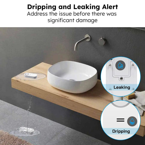 Water Leak Alarm System With 5 Pack WiFi Water Sensors And Hub Kit 120dB Siren Real Time App Alerts Leak And Drip Detection