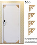 Door with Brass Corner Protectors 4 Pack Heavy Duty Golden Edge Guards For Boxes And Closets Wardrobe Doors Home And Office Use Durable Corrosion Resistant Decorative Finish