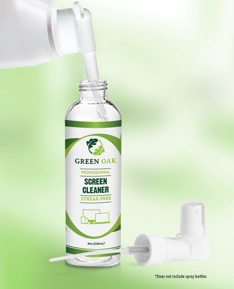 Green Oak screen cleaner refill bottle, 8 oz (235 ml), spray nozzle