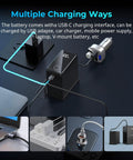10500mAh NP-F970 Replacement Battery With PD 36W Fast Charging For Sony A7 IV A7V FX3 FX30 Canon R5 Mark II R6 R5 R5 C R6 Nikon Z8 ZR Pro Grade Power For LED Lights And Monitors 3.5H Full Charge showing multiple charging ways with USB-C interface