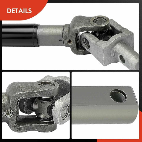 A-Premium upper intermediate steering shaft with U-joint; gray metal automotive part