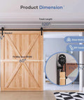 Ten Foot Sliding Barn Door Hardware Track Kit With J Pulley And Ball Bearing Rollers for a 60 inch wide door, showing track dimensions.