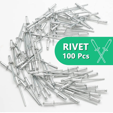 Aluminum Pop Rivets Kit 100 Count Dome Head Blind Rivets For Sheet Metal Five Thirty Second Inch Diameter And Three Eighth Inch Grip Length A Solid Pick For Auto And Rail Work