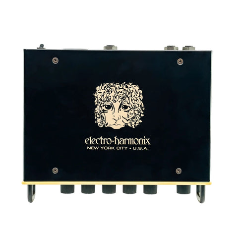 Top view of Abrams100 100W Guitar Amp Head With Class D Power, featuring electro-harmonix logo, compact black chassis.