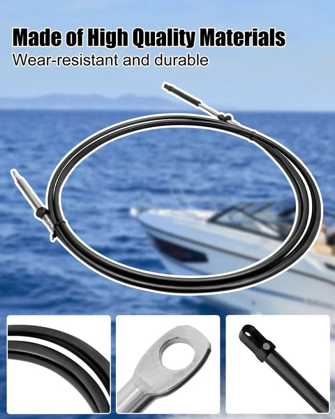 10Ft Outboard Engine Throttle And Shift Cables Set For Mercury MerCruiser Marine Force Outboard Engine Control Box, close-up