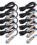 Inductive Proximity Sensor Switch M12 Shield Type LJ12A3 2 Z BY 2mm Detect Distance 10 To 30 V DC 200mA PNP Normally Open 3 Wire Cable 120cm For Metal Detection and Automation, M12 threaded sensor with cable