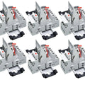 UL Listed 6 Pack 110V Electromagnetic Relay Kit With 14 Pin 5Amp 4PDT 4NO 4NC Contacts, Red Light Module, DIN Rail Mount