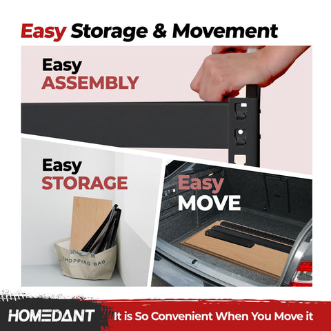Heavy Duty Black Metal Shelving Unit Five Tier Garage Storage Rack With Quick Snap Together Boltless Assembly For Tools And Gear Zero Fuss Setup Built Tough image showing easy assembly, storage, and movement features.