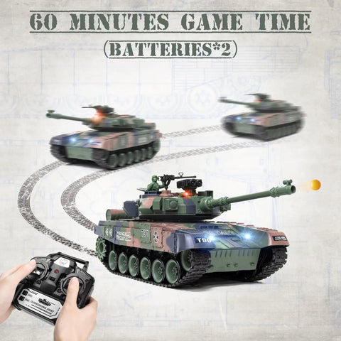 1:18 RC Tank With 2.4GHz Remote Control Realistic Russian T90 Beefed Up Battle Ready Tank With Smoke Lights And Sound in Motion
