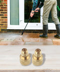 2-Pack Brass Garden Hose Repair Adapters For 3/8 Inch Expandable Hoses With Quick Connect Aluminum Alloy Fittings Kit on patio