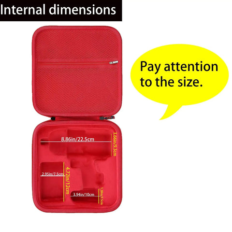 Open Durable Hard Case For Milwaukee 2767-20 M18 FUEL impact wrench showcasing internal dimensions and compartments.