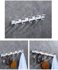 Super Sturdy Wall Mounted Coat Hooks Space Saving Aluminum Entryway Key Holder Rack Nordic Silver Finish for jackets and towels on wall