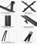 C Type Hammock Chair Stand Heavy Duty Steel Frame With Adjustable Height components including triangular frame, X-shaped base, and steel chain.