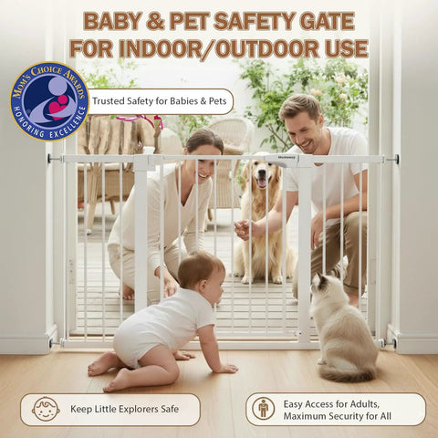 Extra Wide Baby Gate For Stairs And Doorways With Walk Through Door Auto Close Pet Gate Pressure Mounted Fits 29.5 To 51.5 Inches Easy Install Moms Choice Award Winner Kid Safe Home Safe