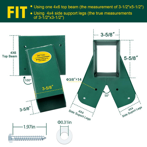 Heavy Duty Swing Set Brackets Bundle With Two A Frame Brackets Four Swing Hangers And Two Seats All Mounting Hardware Included Green
