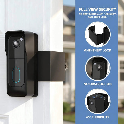 No Drill Doorbell Mount For Blink Video Doorbell Second Generation Adjustable Angle From Zero To Forty Five Degrees Anti Theft Bracket