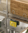 White Self Adhesive Wall Hooks That Stick Like Crazy No Drill Heavy Duty Towel Holder And Coat Hanger With Ultra Strong Waterproof Glue Easy Install holding sponges in a kitchen sink.
