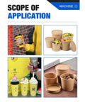 Various paper cups formed by Automatic Paper Cup Forming Machine High Speed Cup Maker For Party Supplies and Drink Shops displayed.