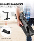 Person holding folded Stair-Friendly Ladder Leveler Extender, 23.4 x 5.8 Inch Non-Slip Stabilizer