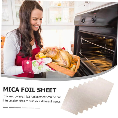 Woman placing turkey in oven using 10 Pack Mica Plate Sheets For Microwave Oven Cut To Fit Heat Insulation High Heat Resistant Replacement Parts