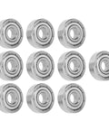 Stainless Steel High Speed Quiet Roller Skate Bearings For Skates Skateboards Longboards Inline And Electric Boards 7x19x6mm 10 Pcs Built Tough For A Smoother Quieter Ride arranged in two rows.